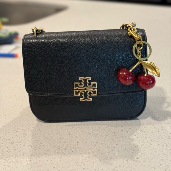 Chic Gold and Red Cherry Keychain - Picture 3 of 6